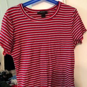 striped short-sleeve top